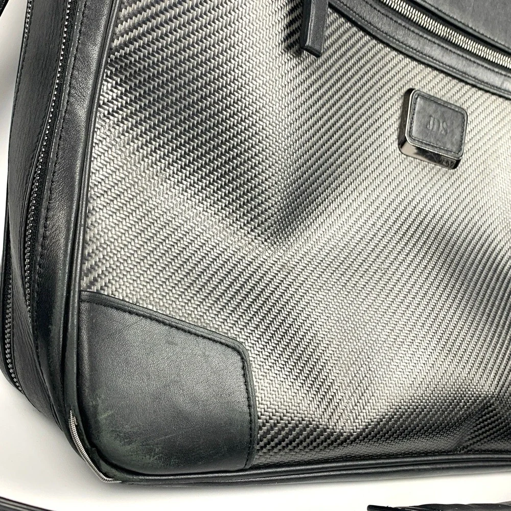 Tumi CFX Carbon Fiber Marina Medium Briefcase Luxury Black Bag Messenger